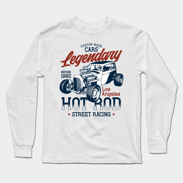 Hot Rod Street Racing Los Angeles Long Sleeve T-Shirt by Verboten